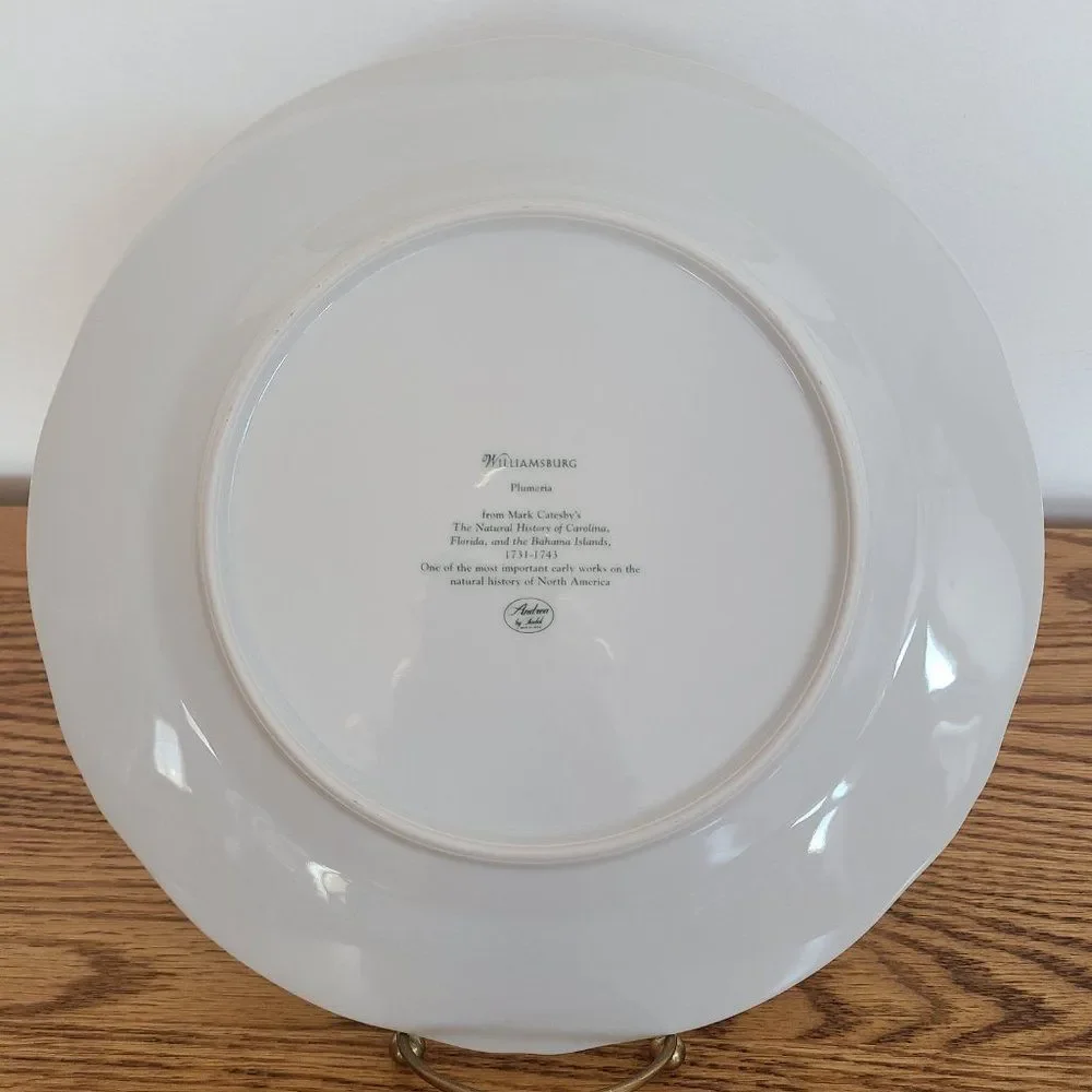 Rare Andrea by Sadek Plumeria Dinner Plate Williamsburg Catesby Collection VTG
